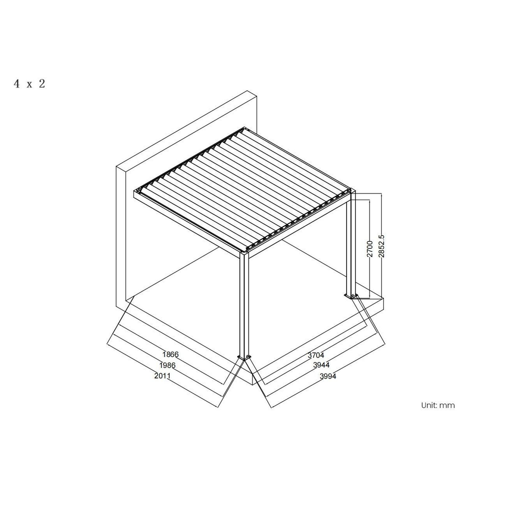Baltic Motorised Wall Mounted Louvre Roof Aluminium Pergola gallery detail image