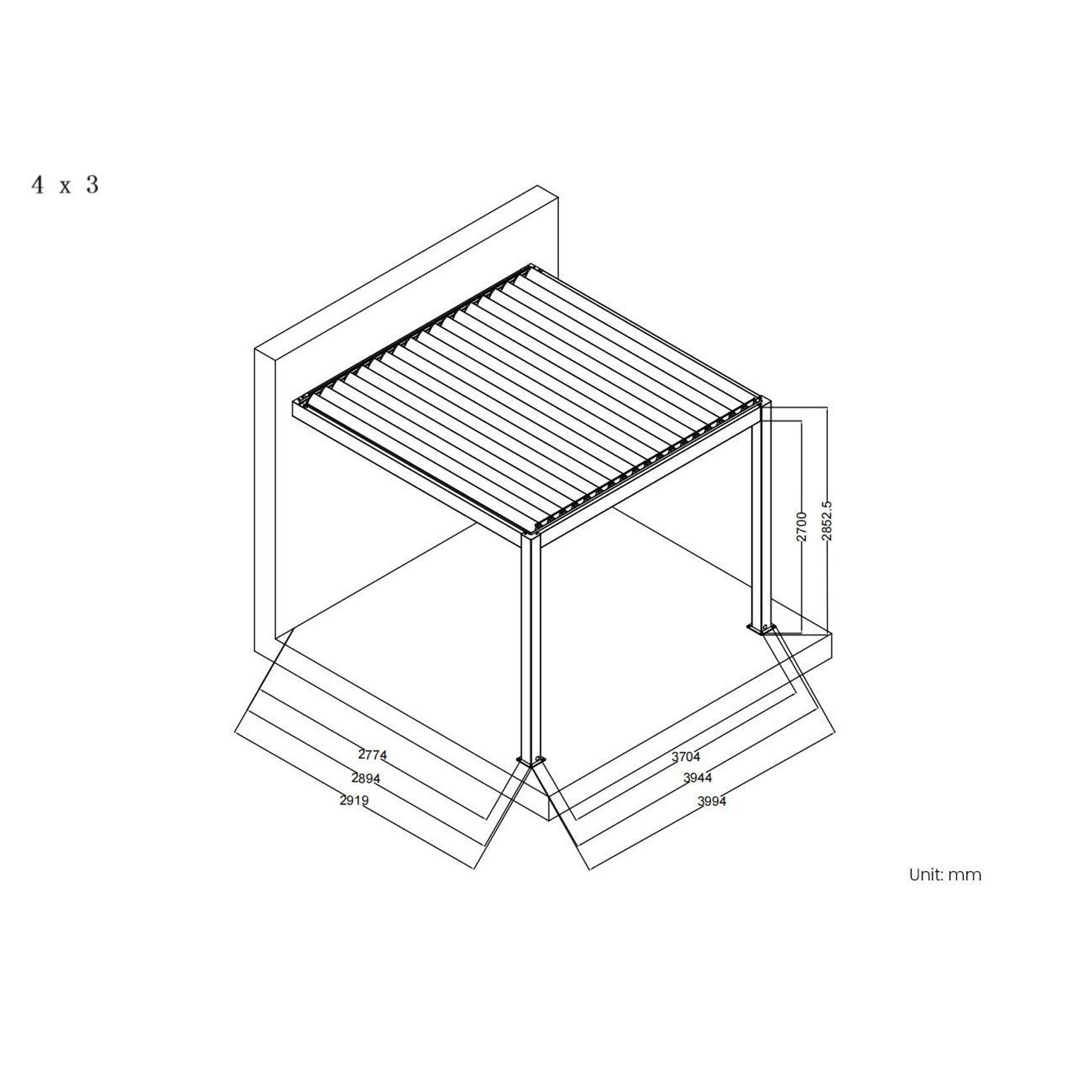 Baltic Motorised Wall Mounted Louvre Roof Aluminium Pergola gallery detail image