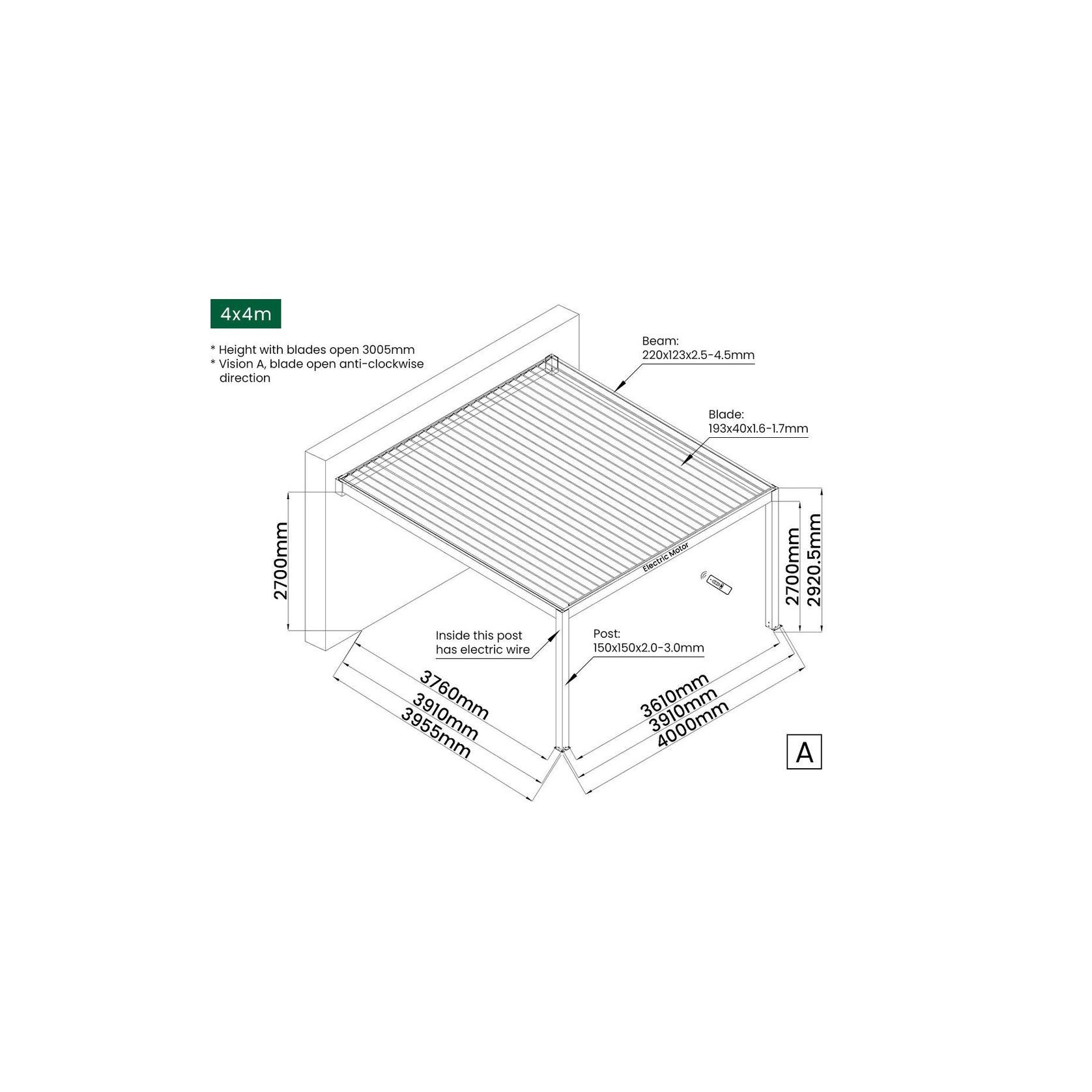 Tasman Motorised Wall Mounted Louvre Roof gallery detail image