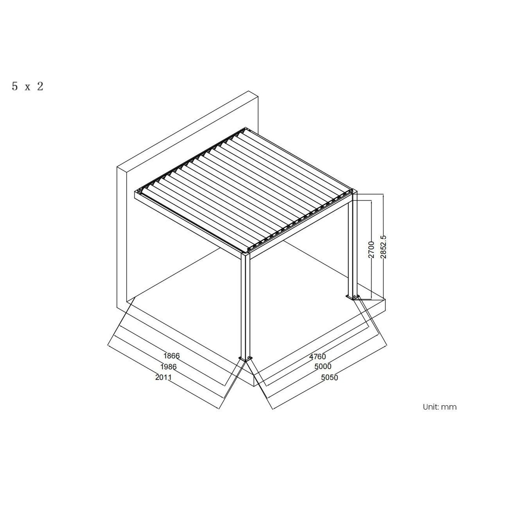 Baltic Motorised Wall Mounted Louvre Roof Aluminium Pergola gallery detail image