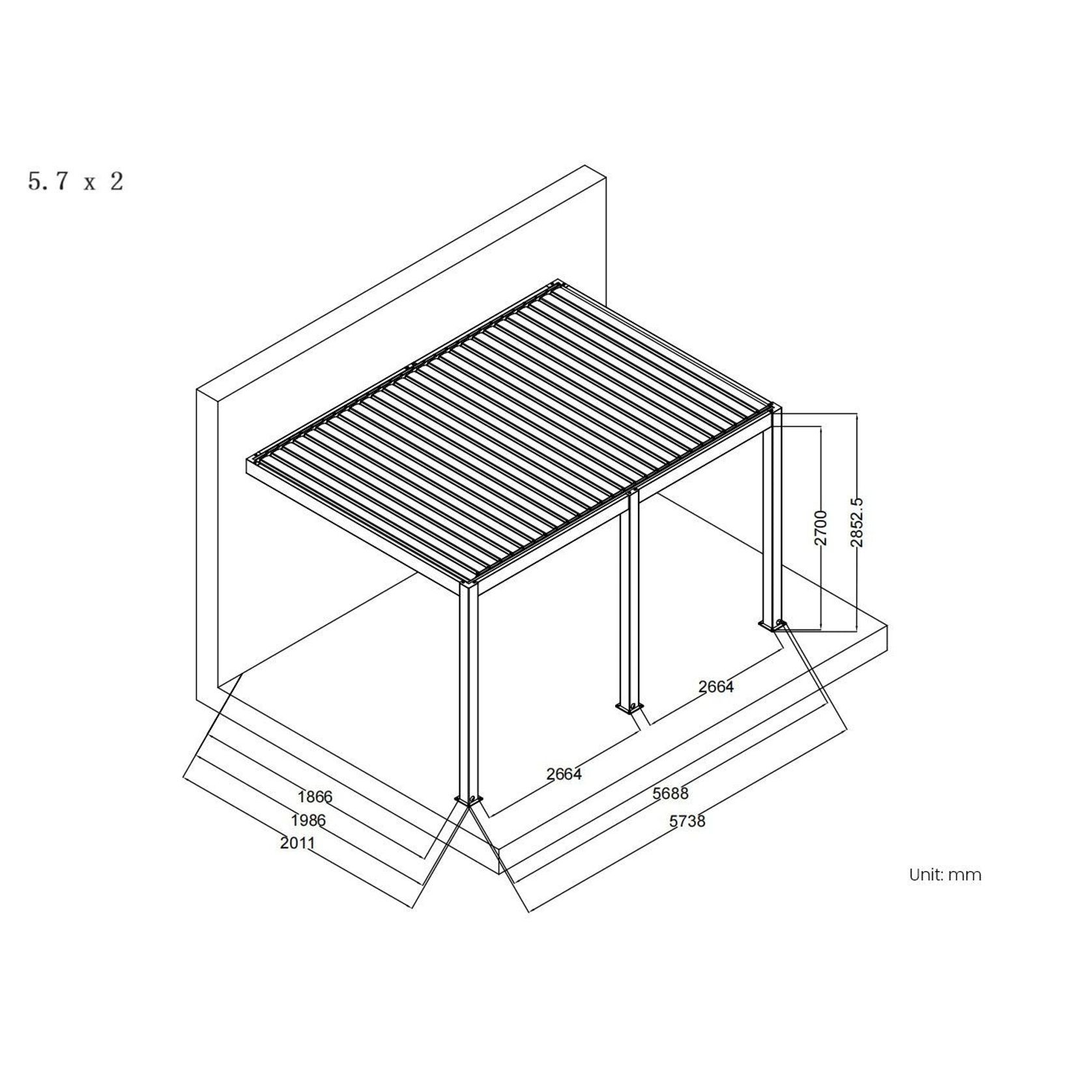 Baltic Manual Wall Mounted Louvre Roof Aluminium Pergola gallery detail image