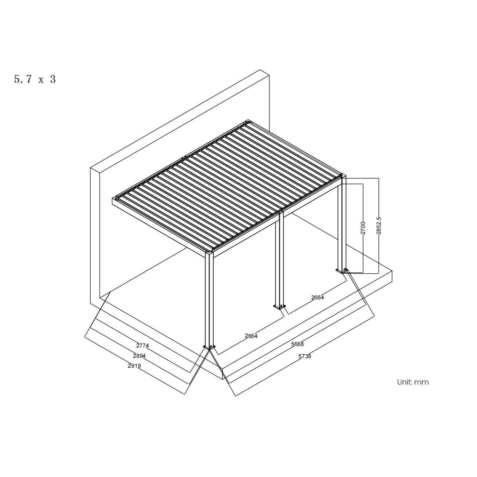 Baltic Manual Wall Mounted Louvre Roof Aluminium Pergola gallery detail image