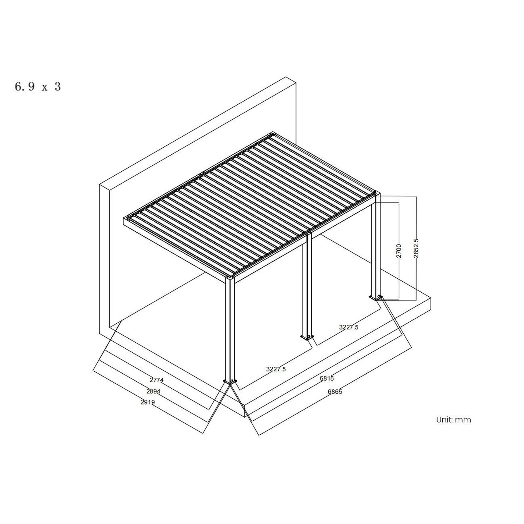 Baltic Manual Wall Mounted Louvre Roof Aluminium Pergola gallery detail image