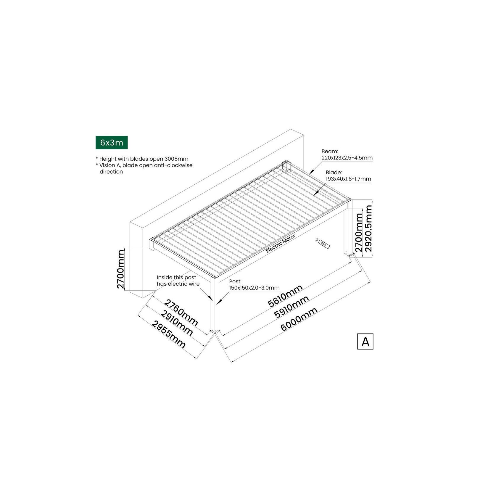 Tasman Motorised Wall Mounted Louvre Roof gallery detail image