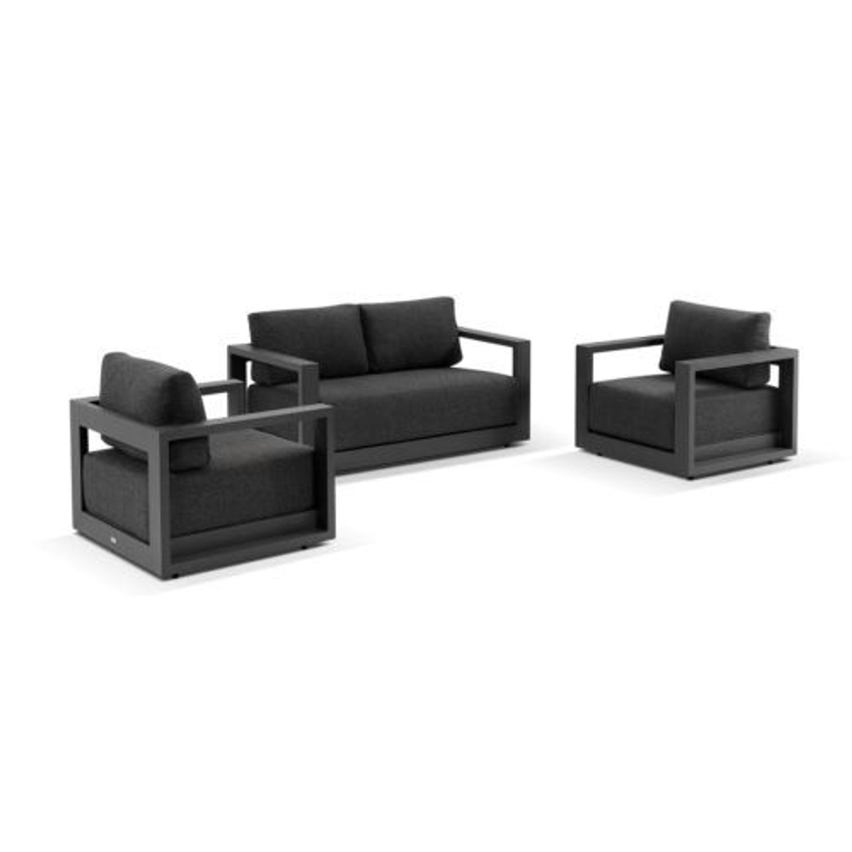 Wanaka 2-Seater Lounge Set - Charcoal gallery detail image