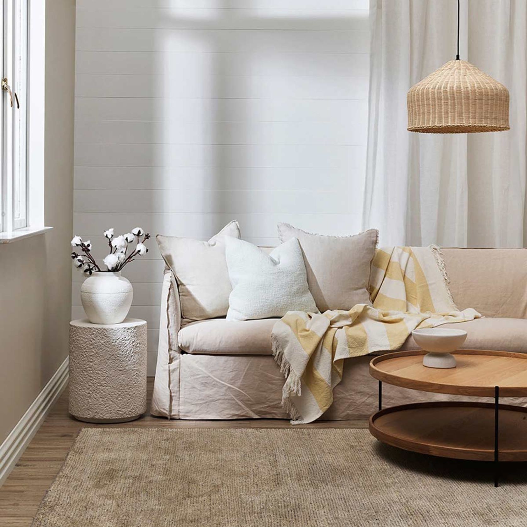 Baya Anchorage Floor Rug - Stone | Four Sizes gallery detail image