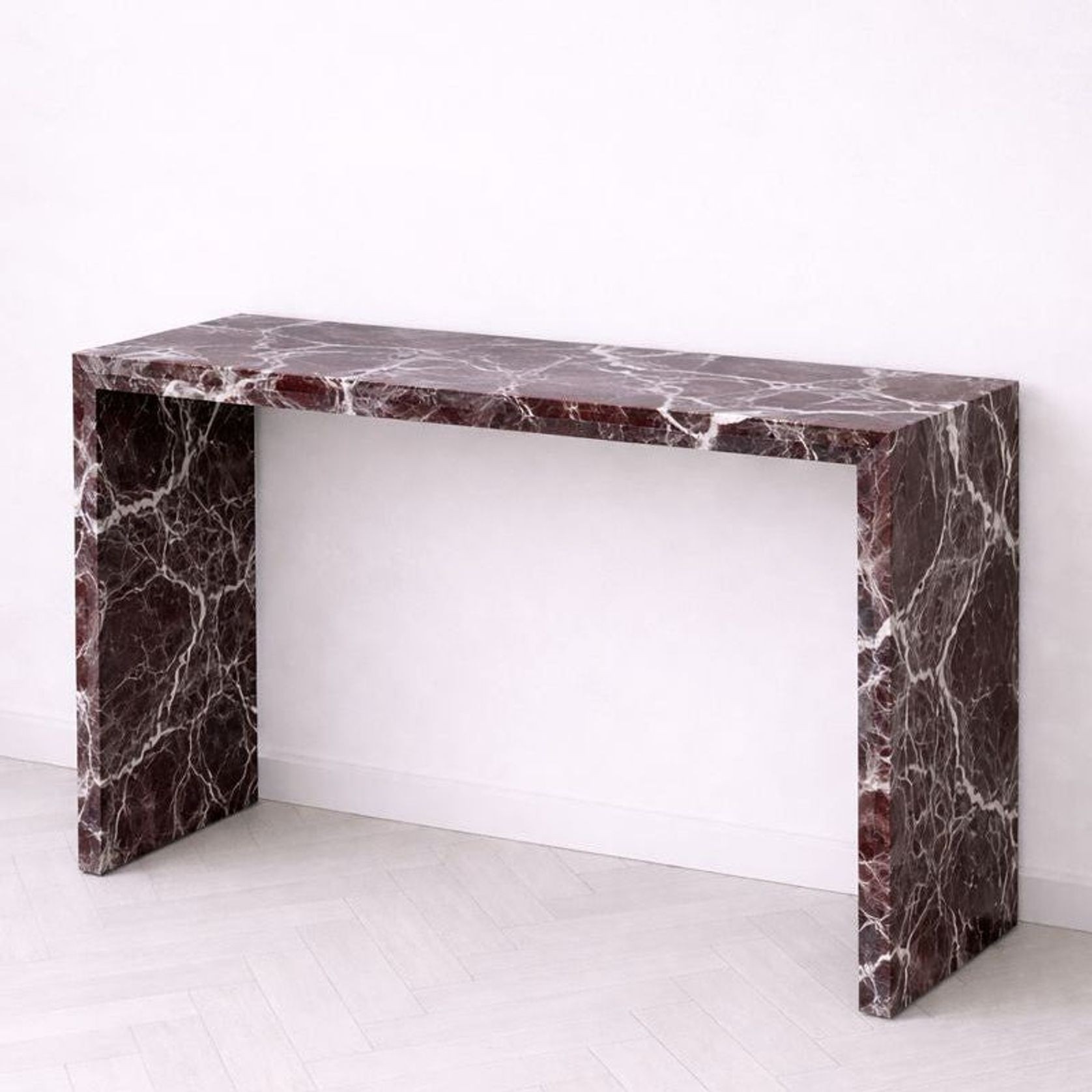 Waterfall Hallway Console - Rosso Levanto Marble gallery detail image