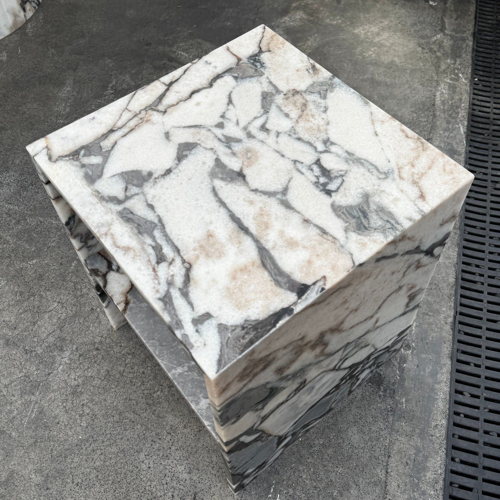 Waterfall Side Table - Milky Blue Marble gallery detail image