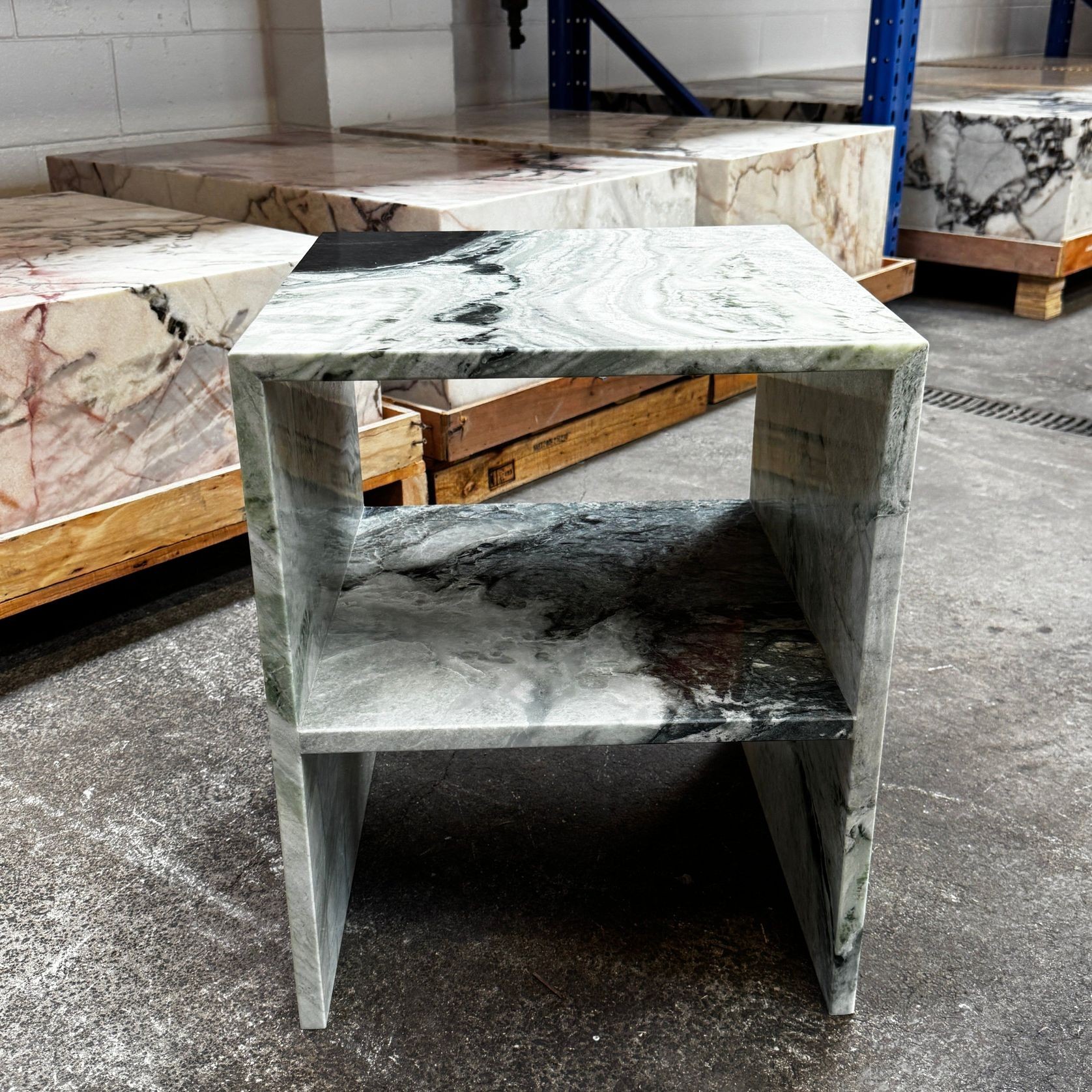 Waterfall Side Table - Twill Green gallery detail image