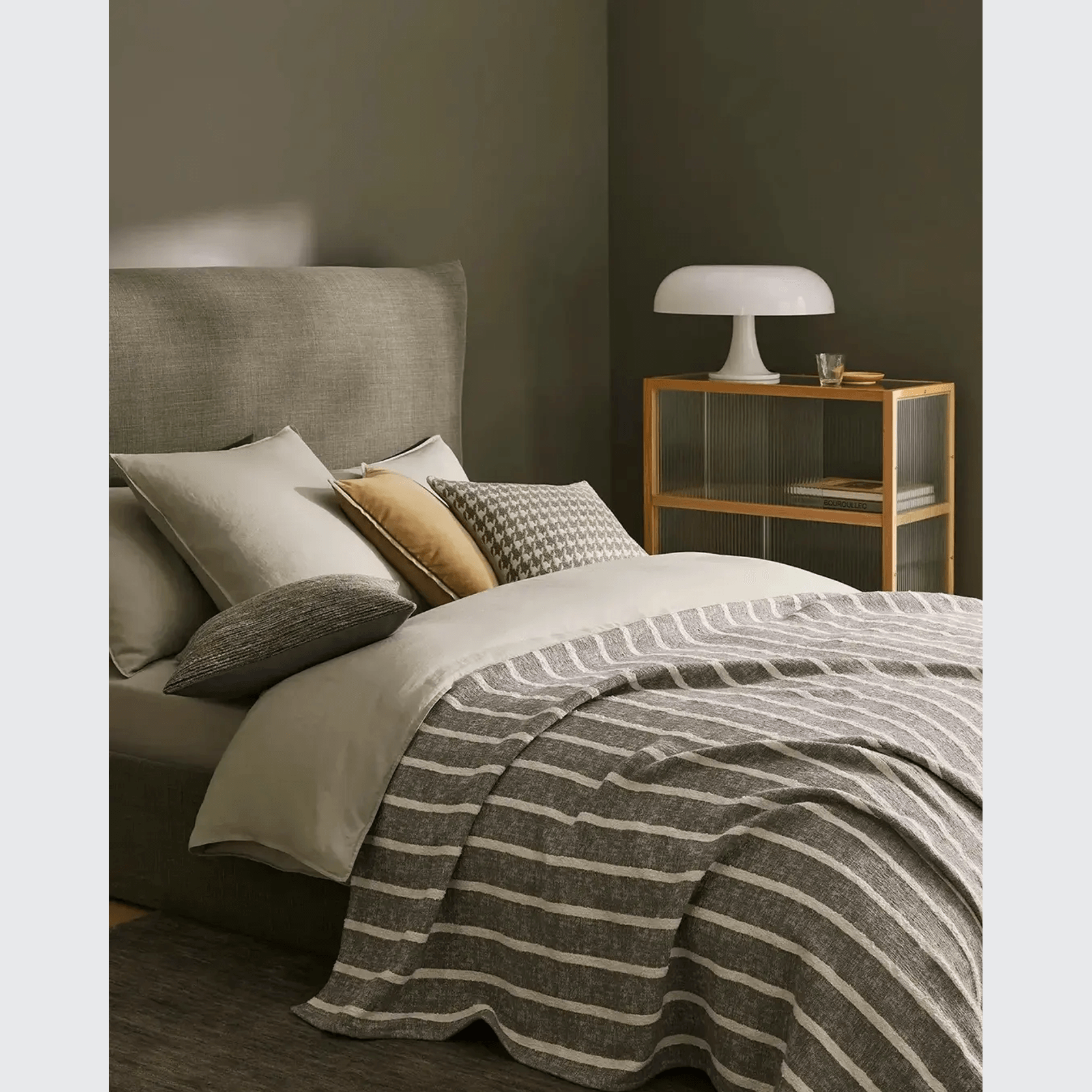 Ravello Linen Quilt Cover - Sage | Weave Home Bed Linen gallery detail image