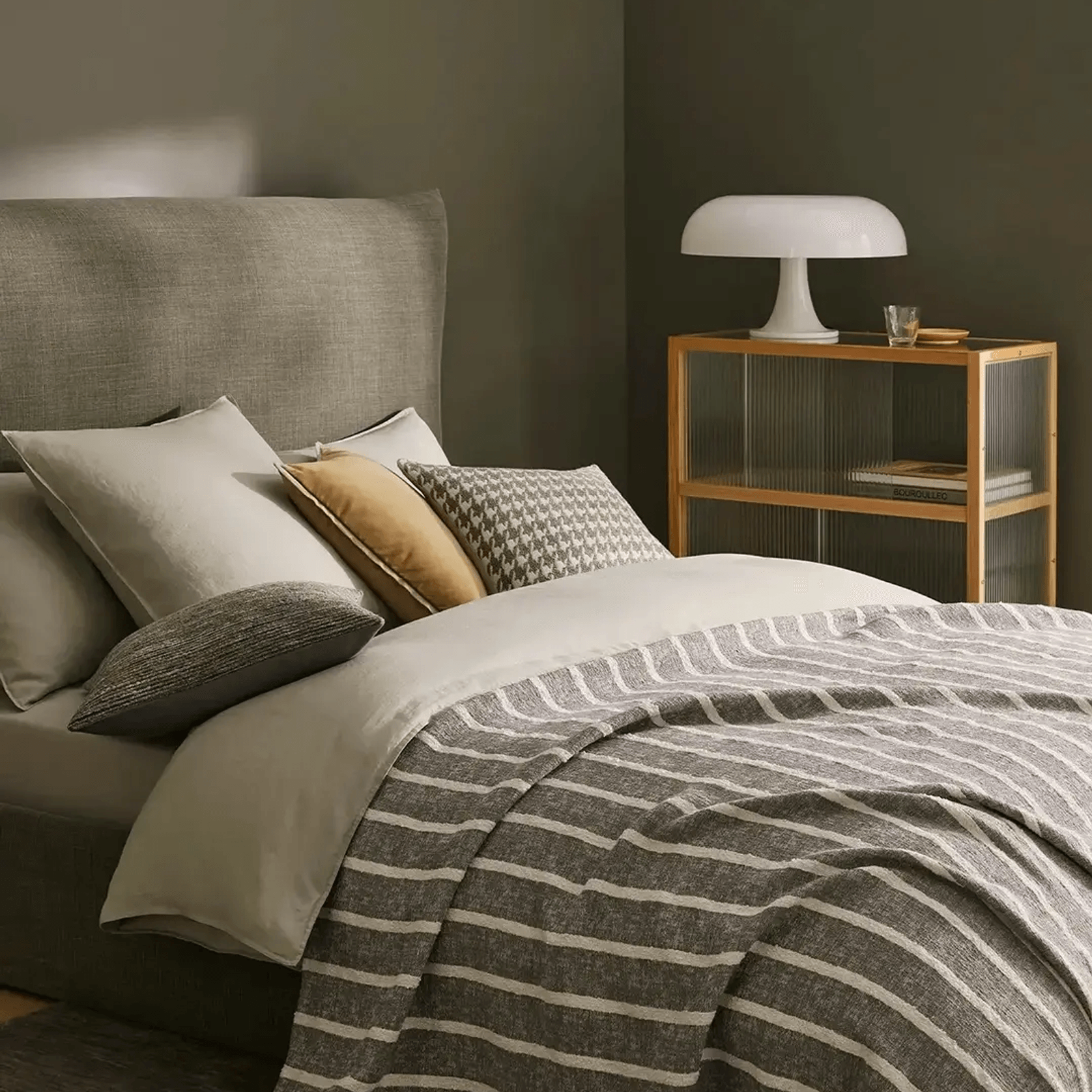 Ravello Linen Quilt Cover - Sage | Weave Home Bed Linen gallery detail image