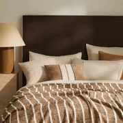 Weave Home Ottavio Cushion - Cocoa | Textured Stripe gallery detail image