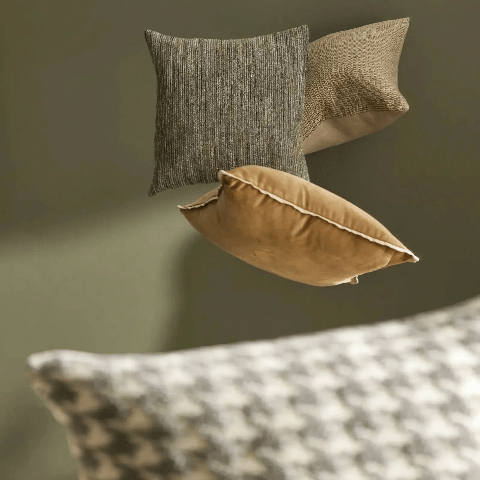 Weave Home Vista Cushion - Mineral | Chunky Linen/Wool Blend gallery detail image
