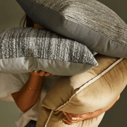 Weave Home Vista Cushion - Mineral | Chunky Linen/Wool Blend gallery detail image