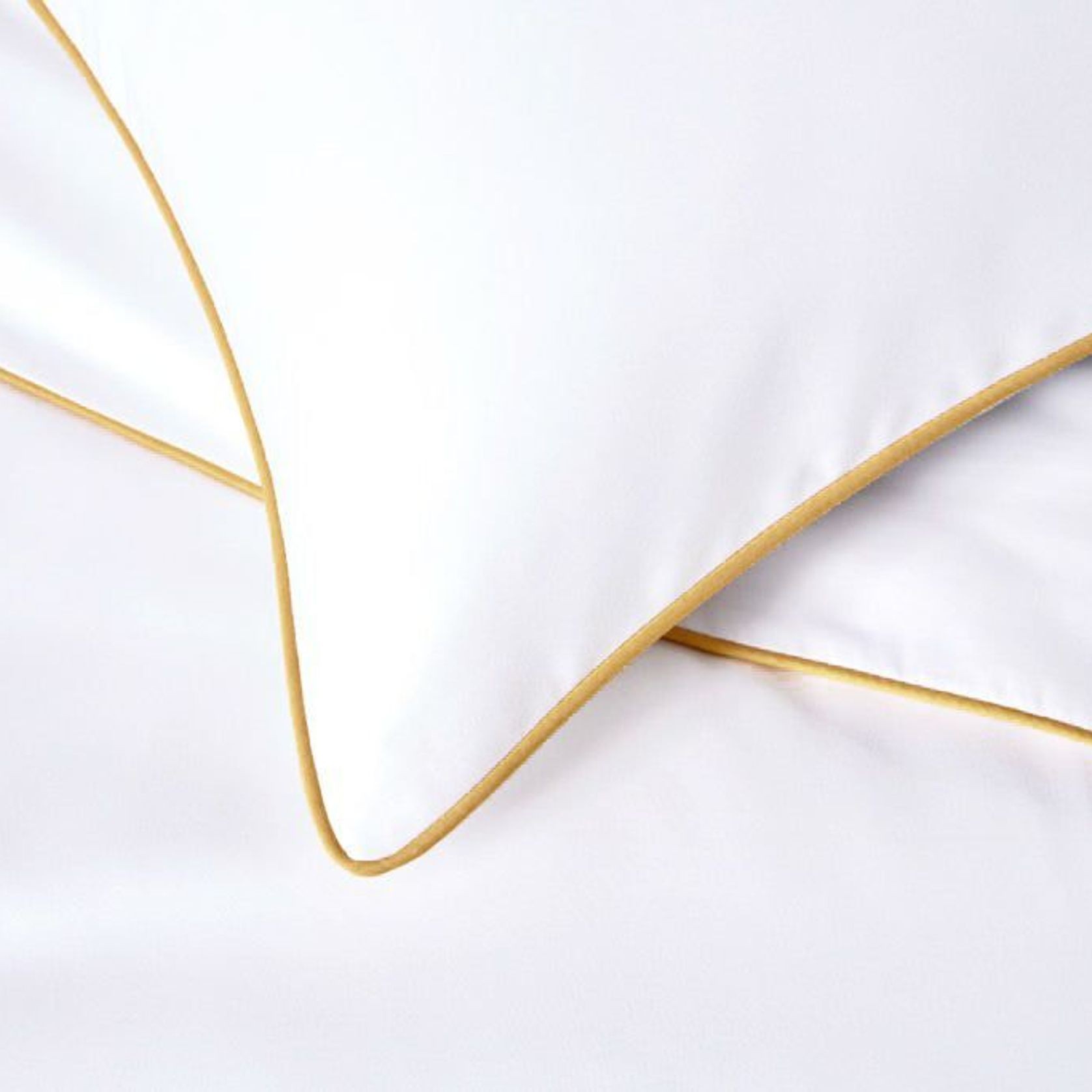 Plaza Collection European Pillowcase Set - Gold Piping gallery detail image