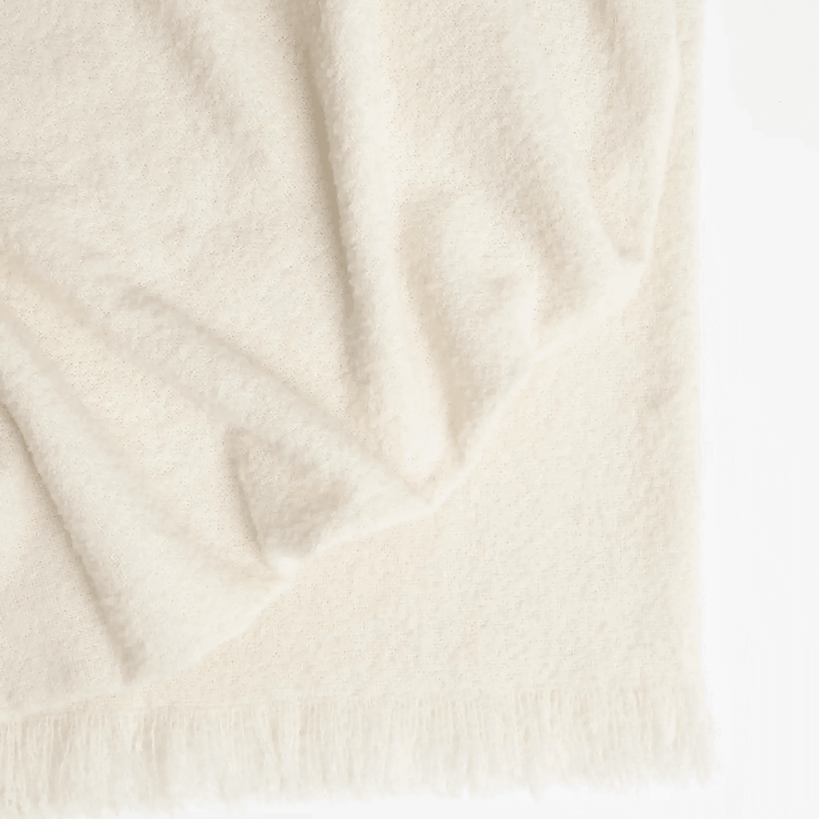 Weave Home Clive Wool Throw Blanket - Snow | NZ Made | Bouclé gallery detail image