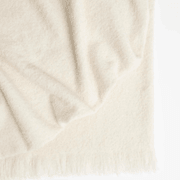 Weave Home Clive Wool Throw Blanket - Snow | NZ Made | Bouclé gallery detail image