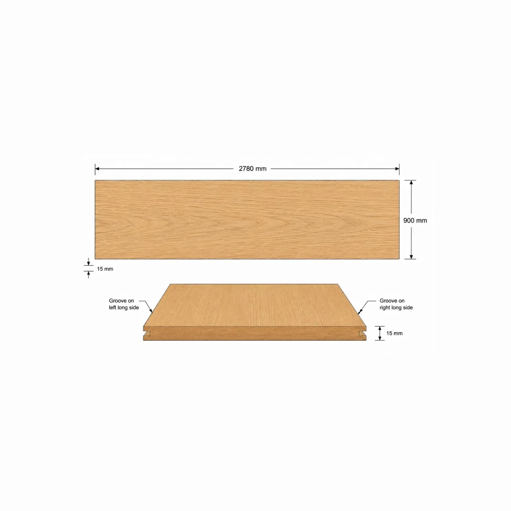 White Oak Veneer T&G Wall Panel UV-Coated A/BB gallery detail image