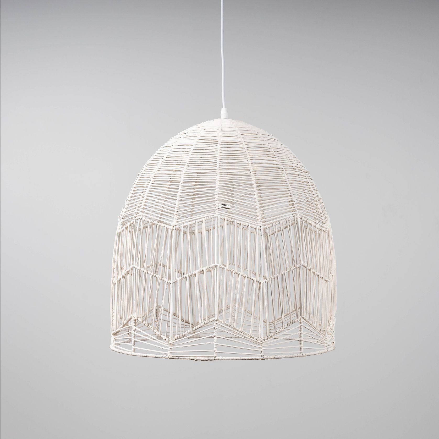 Whitewash Rattan Lace Pendant Light - Amalfi - 2 Sizes gallery detail image