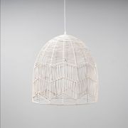 Whitewash Rattan Lace Pendant Light - Amalfi - 2 Sizes gallery detail image