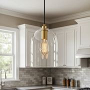Willow Dome Glass Pendant Light - Gold gallery detail image