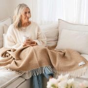 Ruanui Station Lambswool Waffle Throw - Winiata Wheat gallery detail image