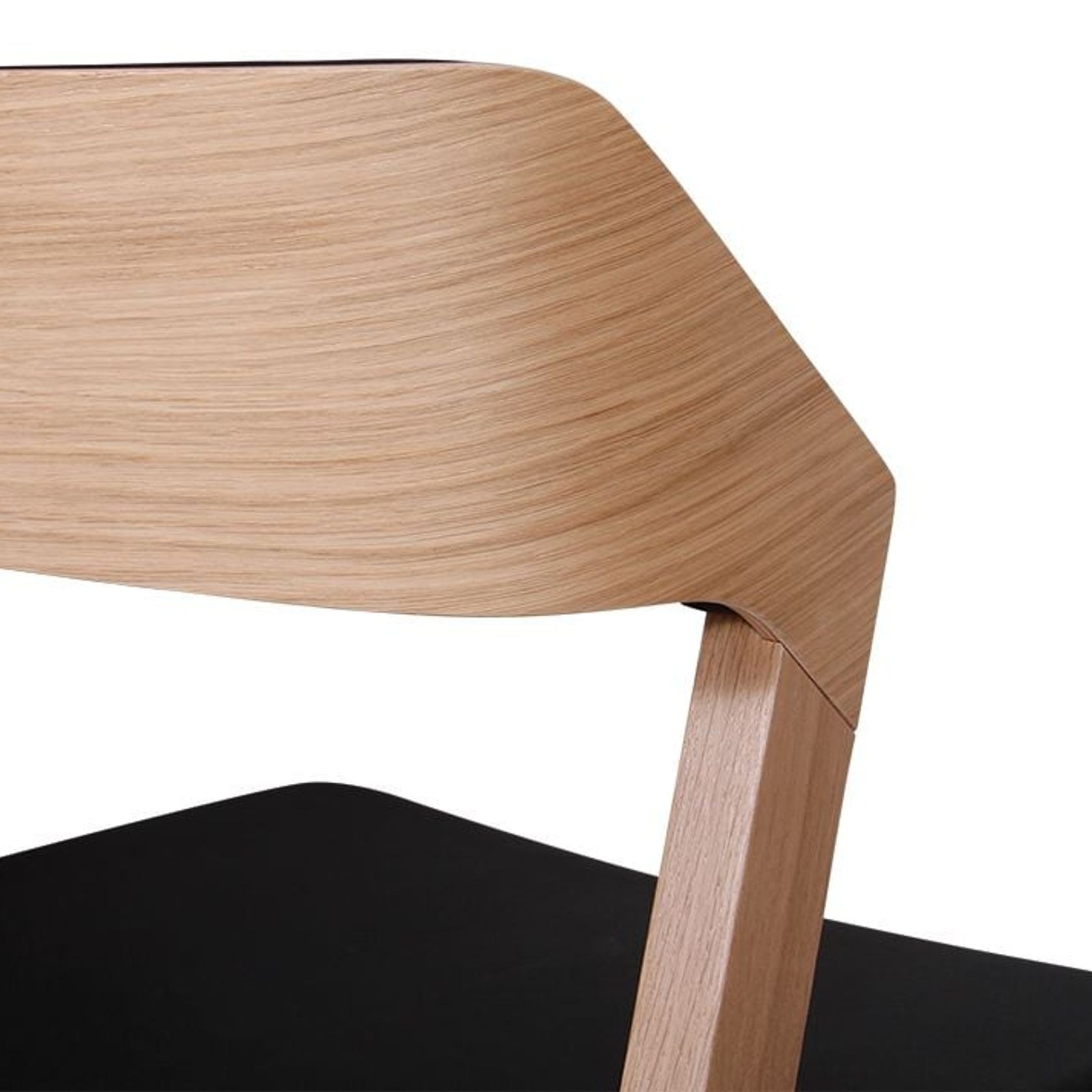 Merano Dining Chair - Natural Oak - Black Pad - by TON gallery detail image