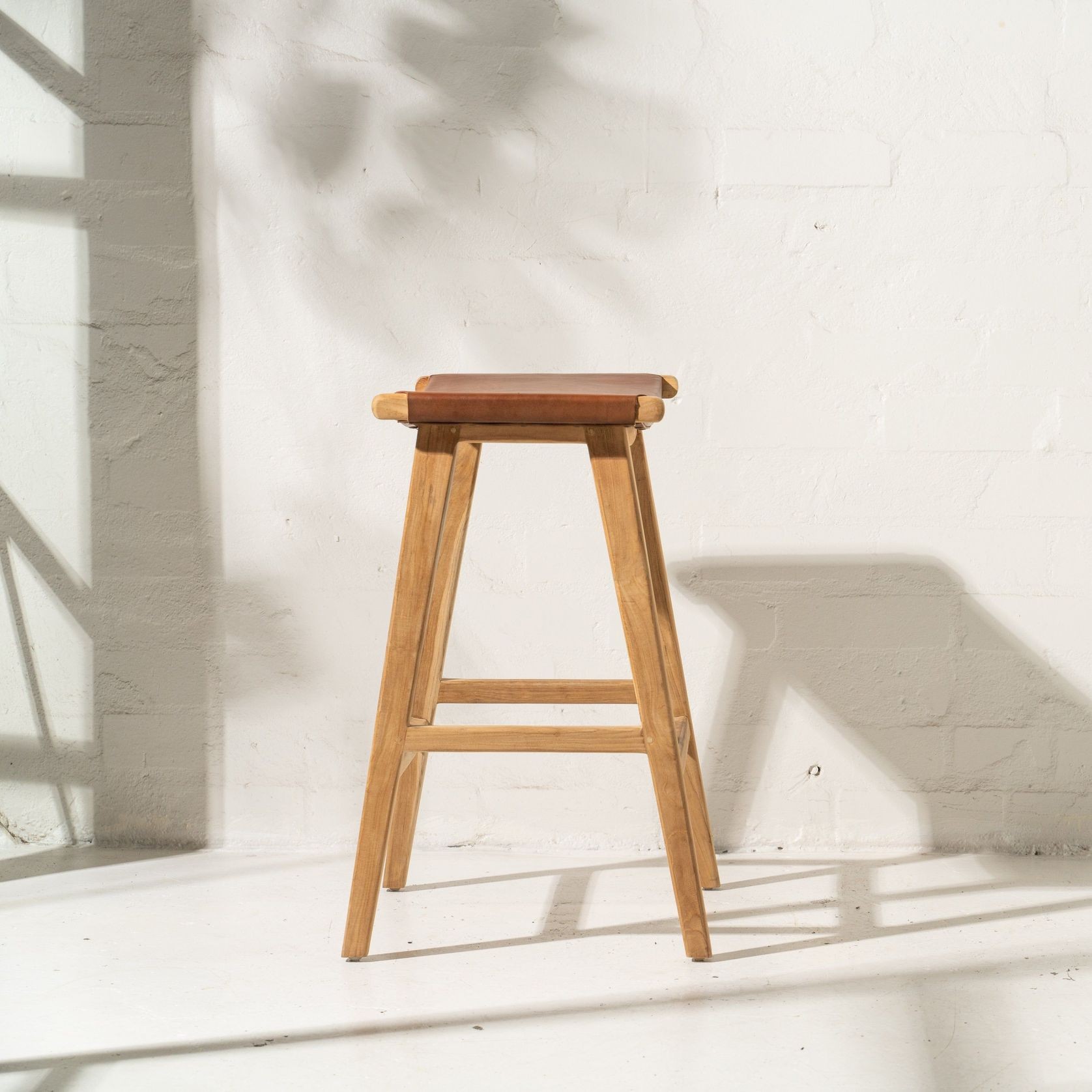 Yana Leather Barstool gallery detail image