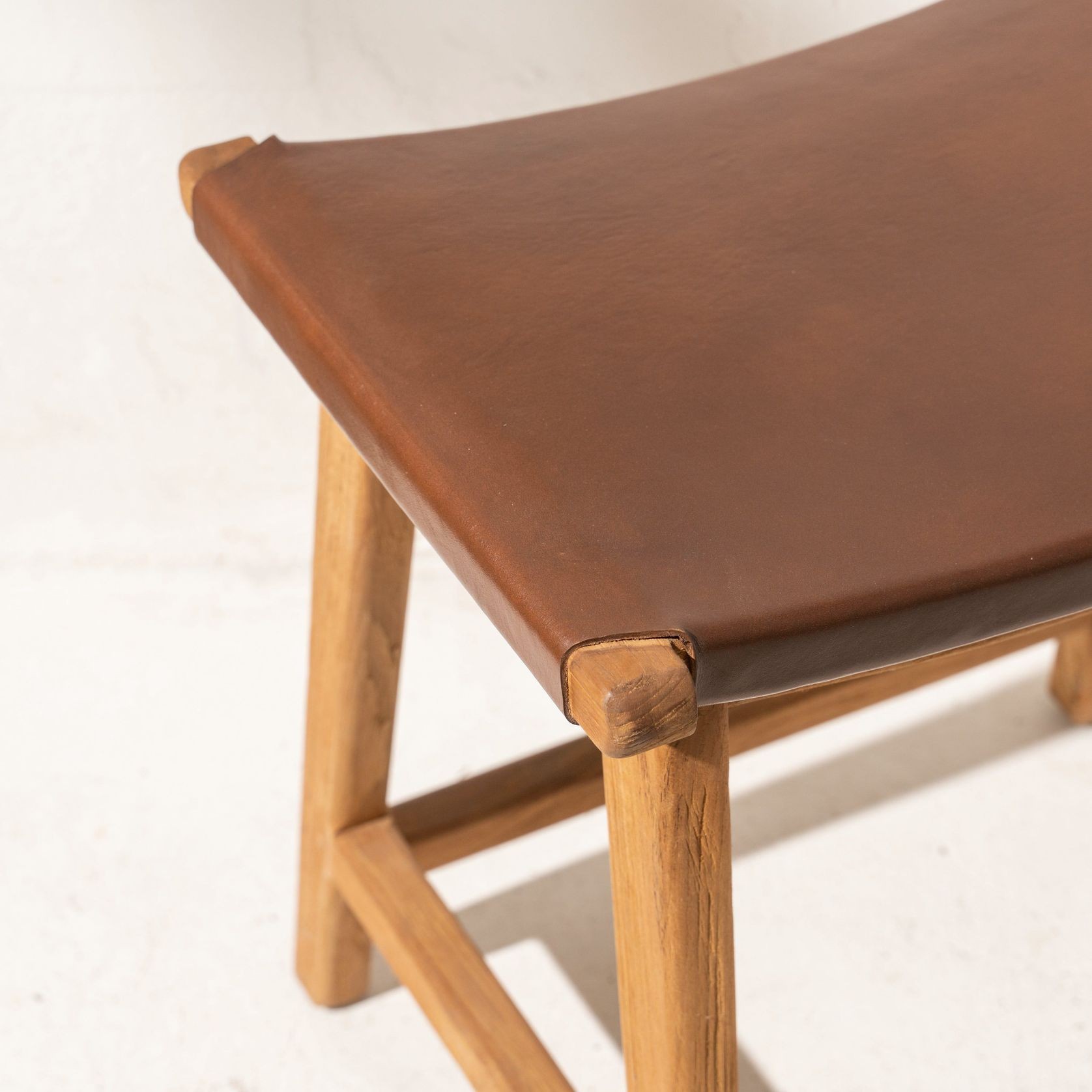 Yana Leather Footstool gallery detail image
