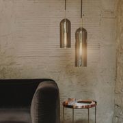 Ombre 1 Light Glass Pendant - Small in Smoke gallery detail image