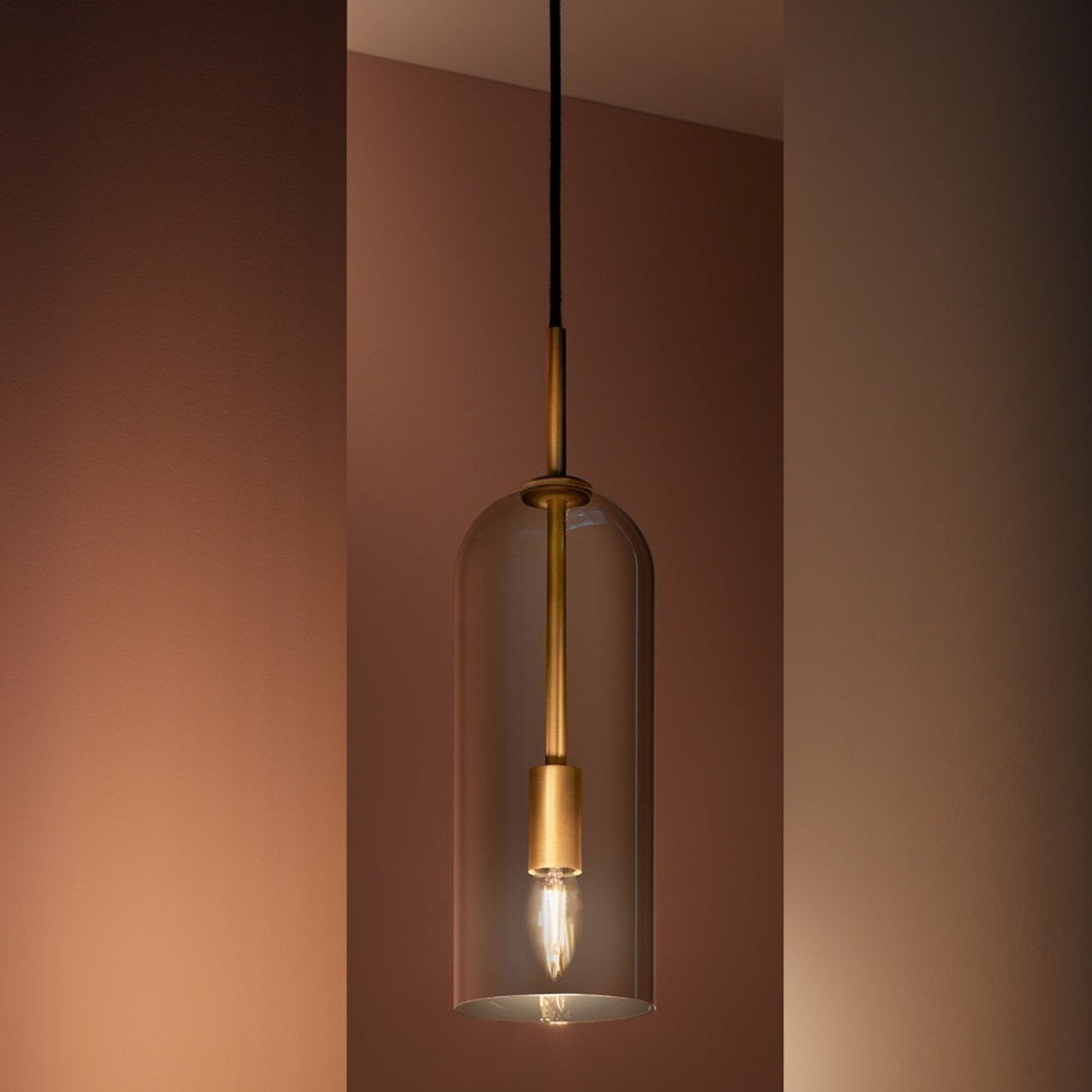 Ombre 1 Light Glass Pendant - Small in Smoke gallery detail image