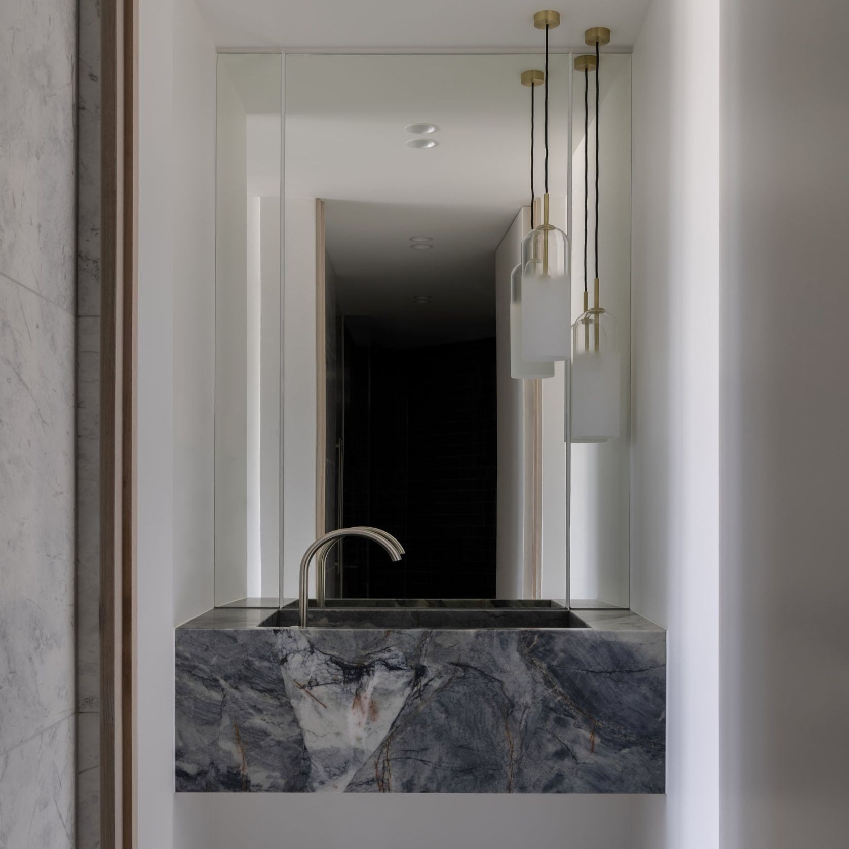 Ombre 1 Light Glass Pendant - Large in White gallery detail image