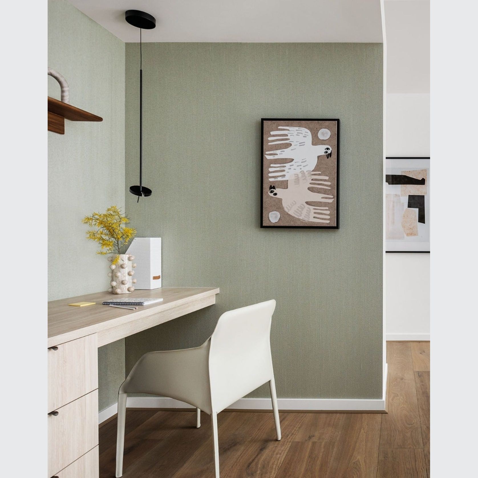 Rolla 1 Light Pendant in Matte Black gallery detail image