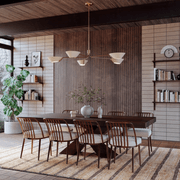 Herman 5 Light Chandelier in Patina Brass & Soft Sand gallery detail image