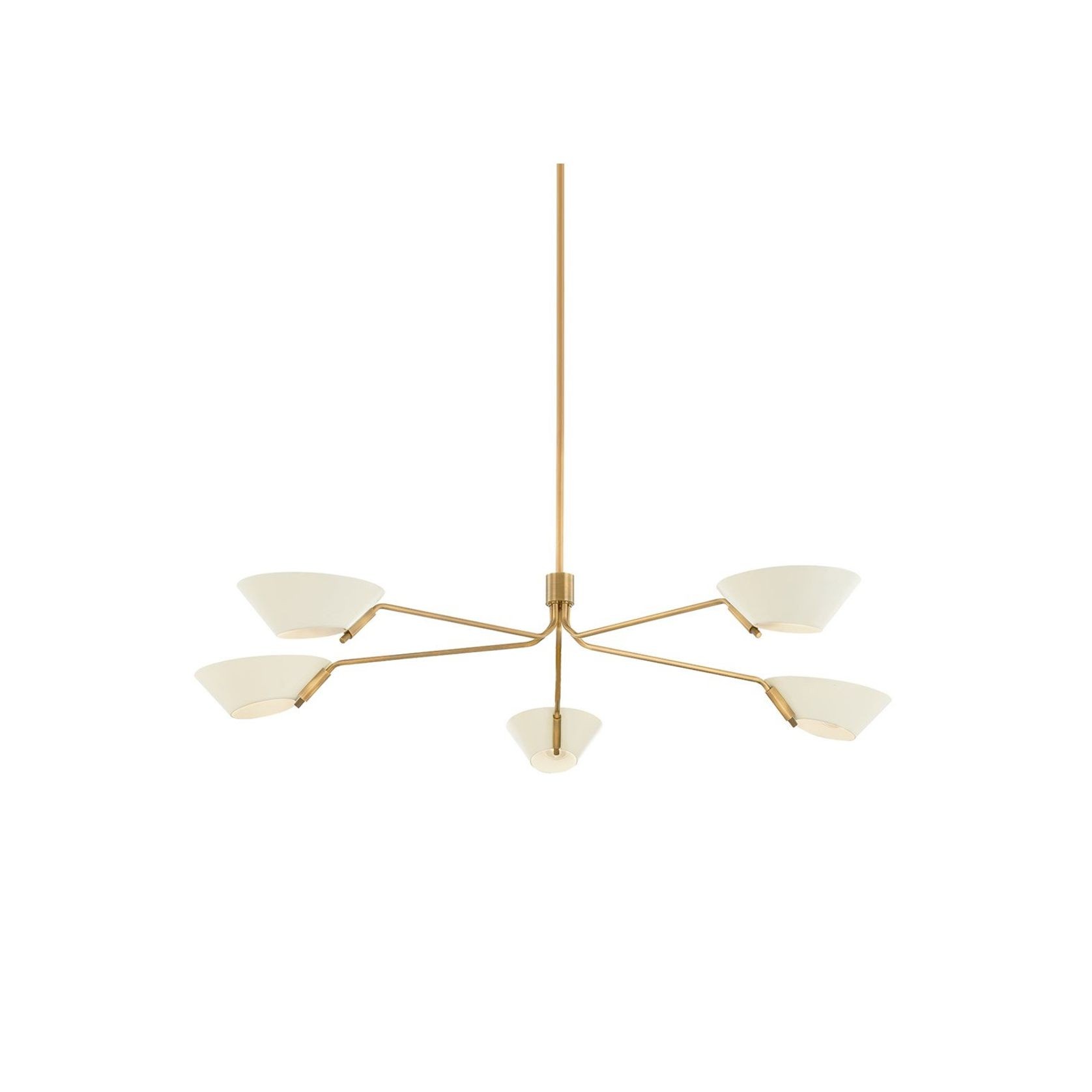 Herman 5 Light Chandelier in Patina Brass & Soft Sand gallery detail image
