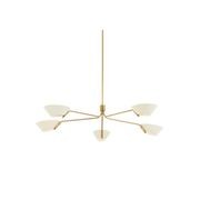 Herman 5 Light Chandelier in Patina Brass & Soft Sand gallery detail image