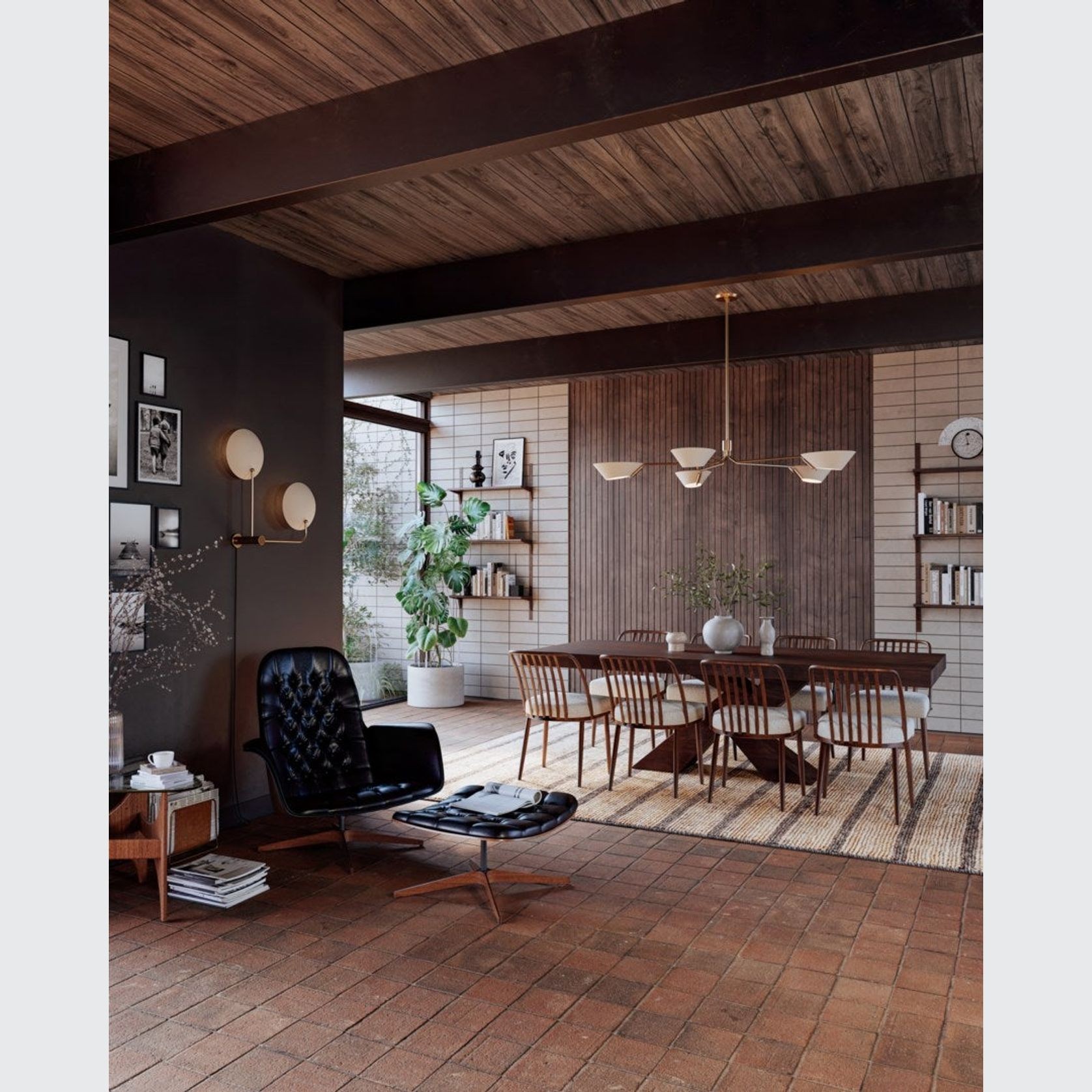 Herman 5 Light Chandelier in Patina Brass & Soft Sand gallery detail image