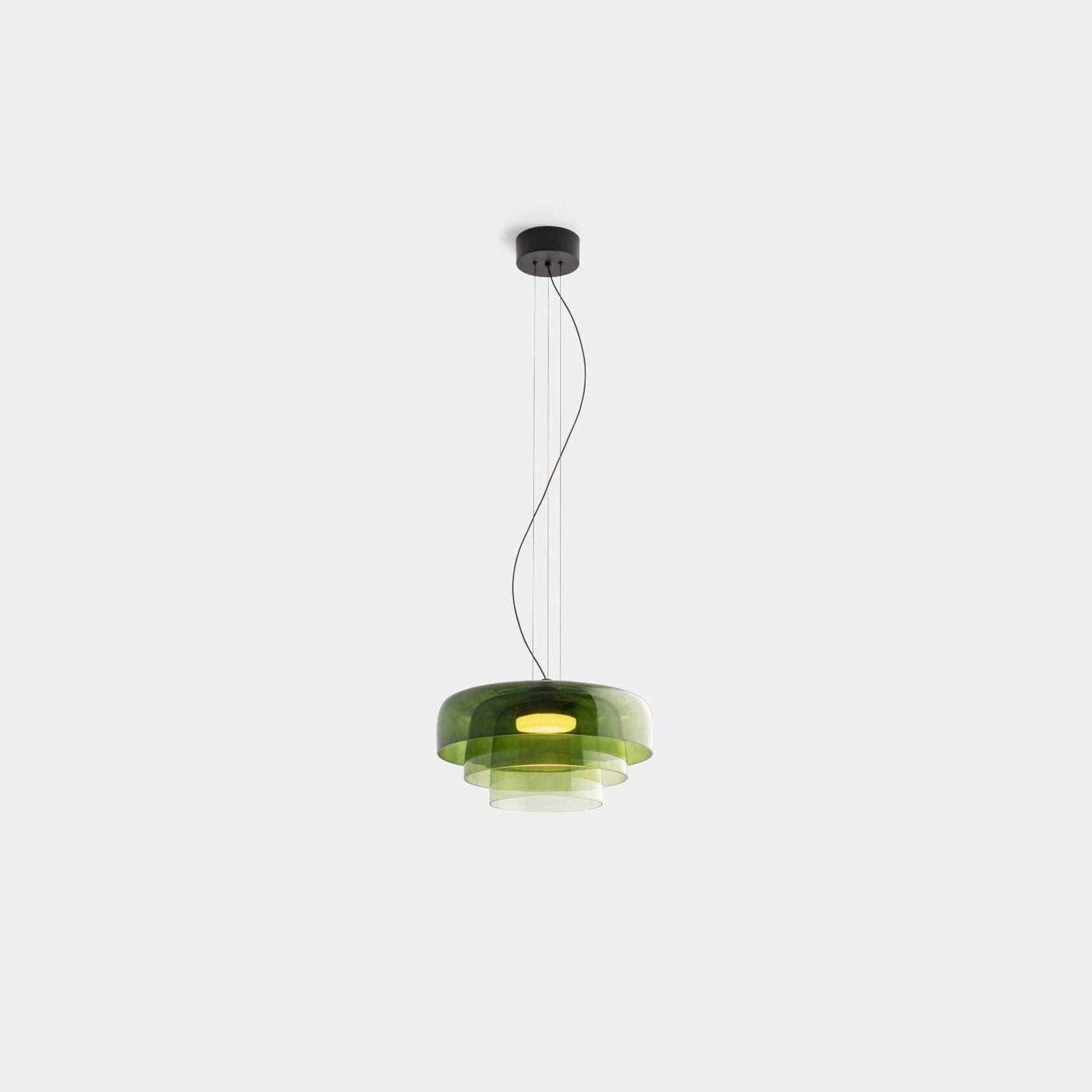 Lark 3 Shade Pendant - 42 cm in Green gallery detail image