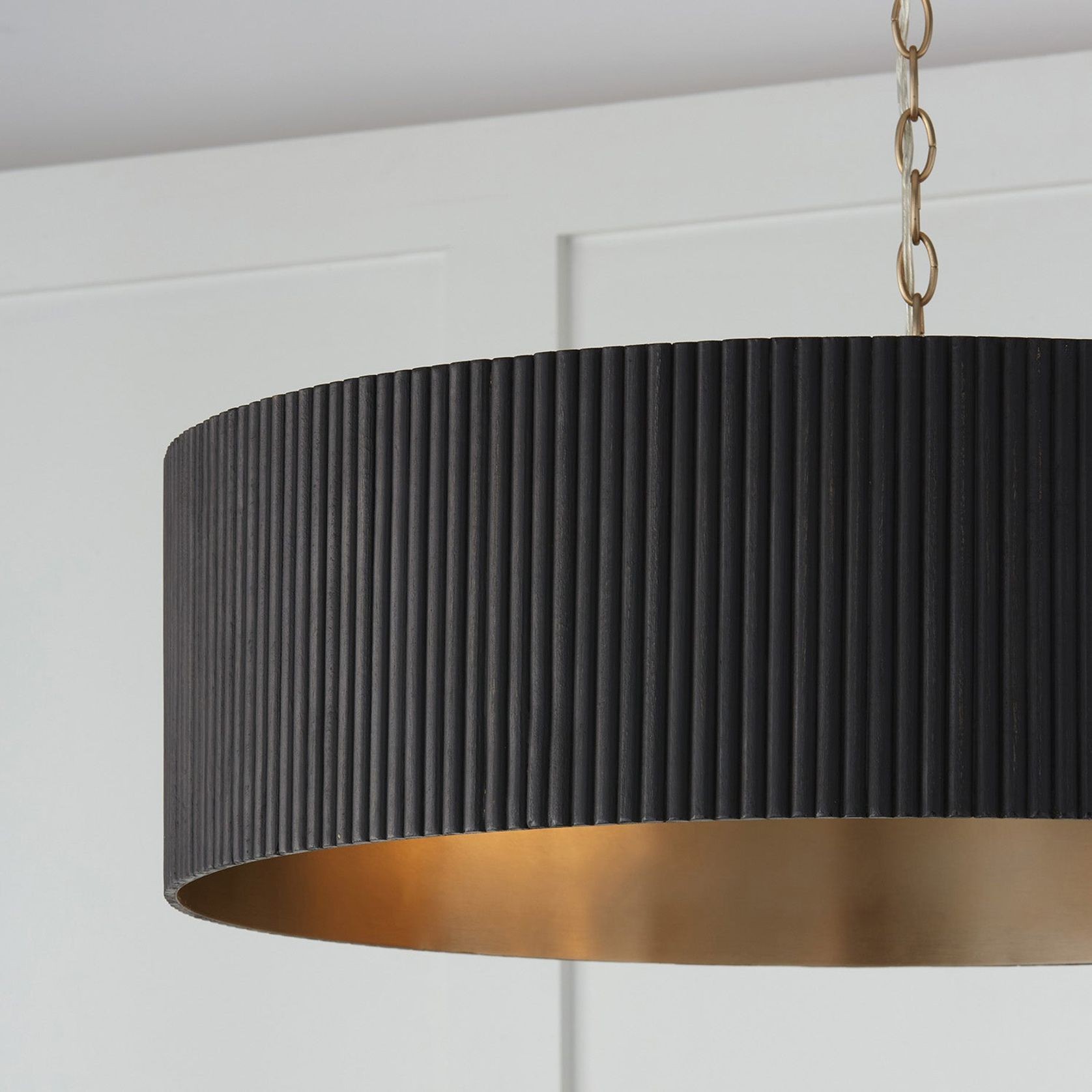Cody 4 Light Pendant In Black Stain & Matte Brass gallery detail image