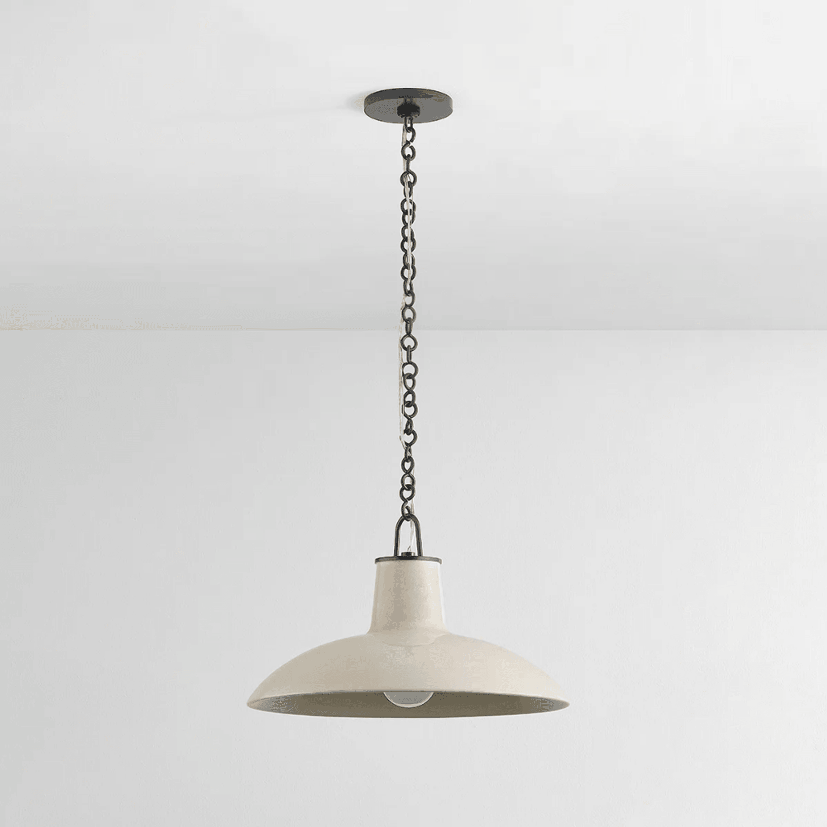 Potter 1 Light Pendant In Distressed Bronze & Ceramic Ivory Crackle gallery detail image