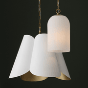 Botanical 4 Light Pendant in Matte Brass & White gallery detail image