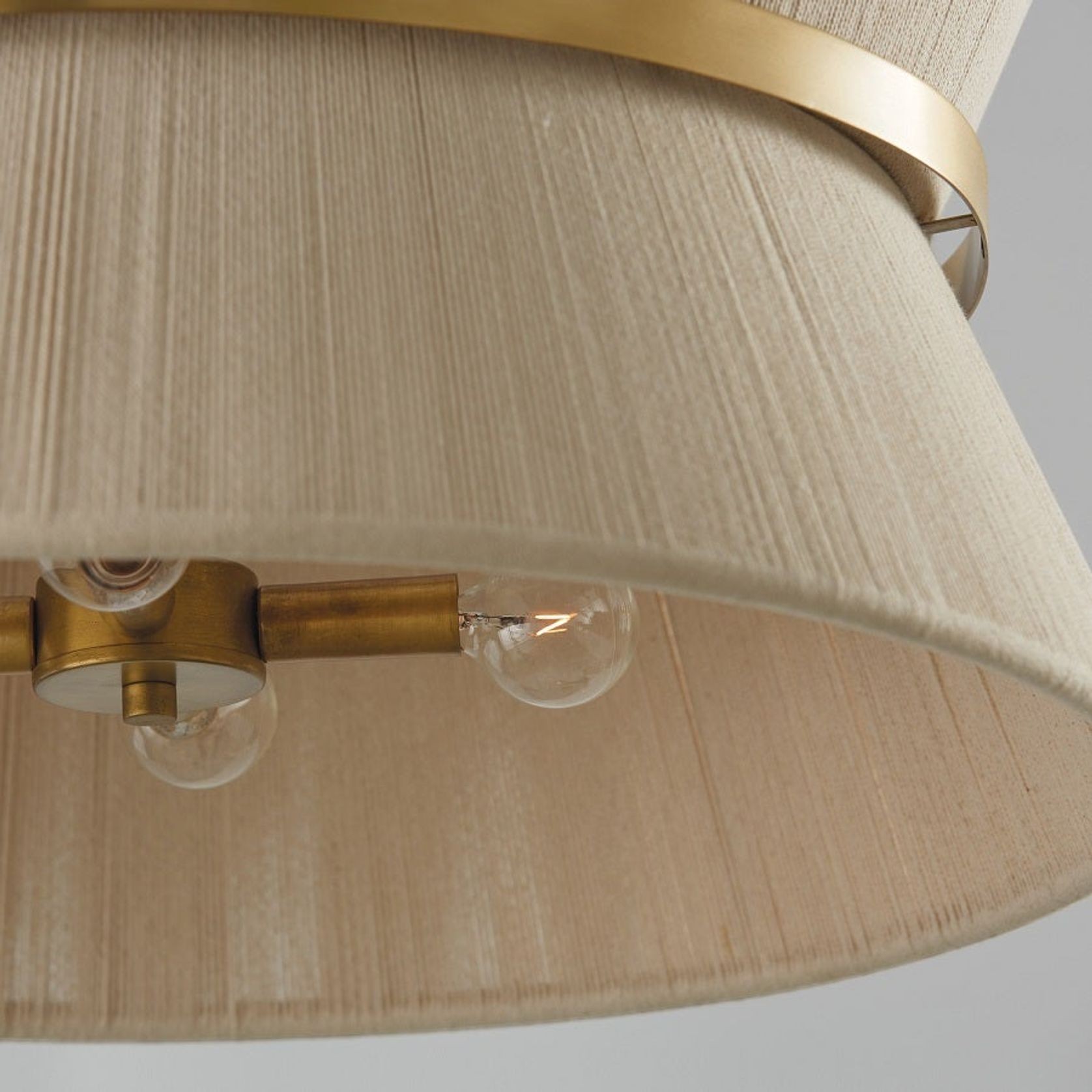Fisher 8 Light Pendant in Brass & Bleached Rope gallery detail image