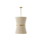 Fisher 6 Light Lantern in Brass & Bleached Rope gallery detail image