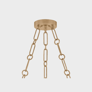 Tanager 6 Light Cloud Glass Pendant in Patina Brass gallery detail image