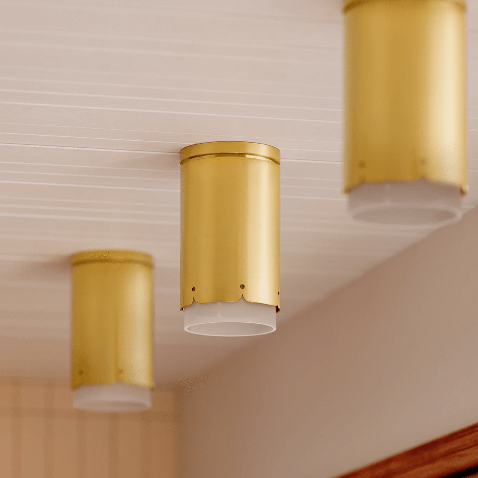 Addie 1 Light Flush Mount In Aged Brass gallery detail image