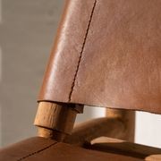 Zadie Tan Leather and Teak Chair gallery detail image
