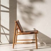 Zadie Tan Leather and Teak Chair gallery detail image