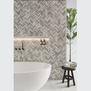 Arctic Tundra Mix Matt Herringbone Mosaic gallery detail image