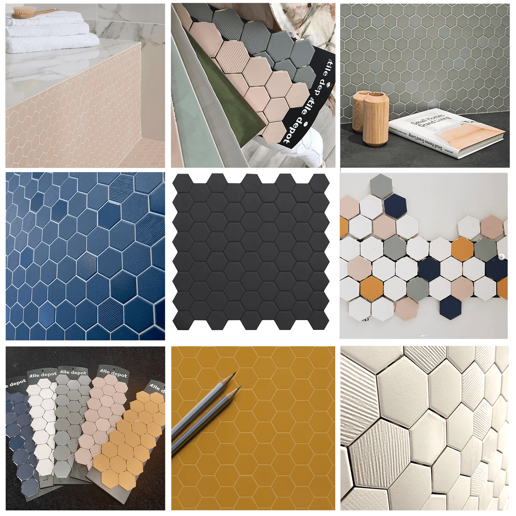 Beton Still Hex Mosaic Tiles gallery detail image