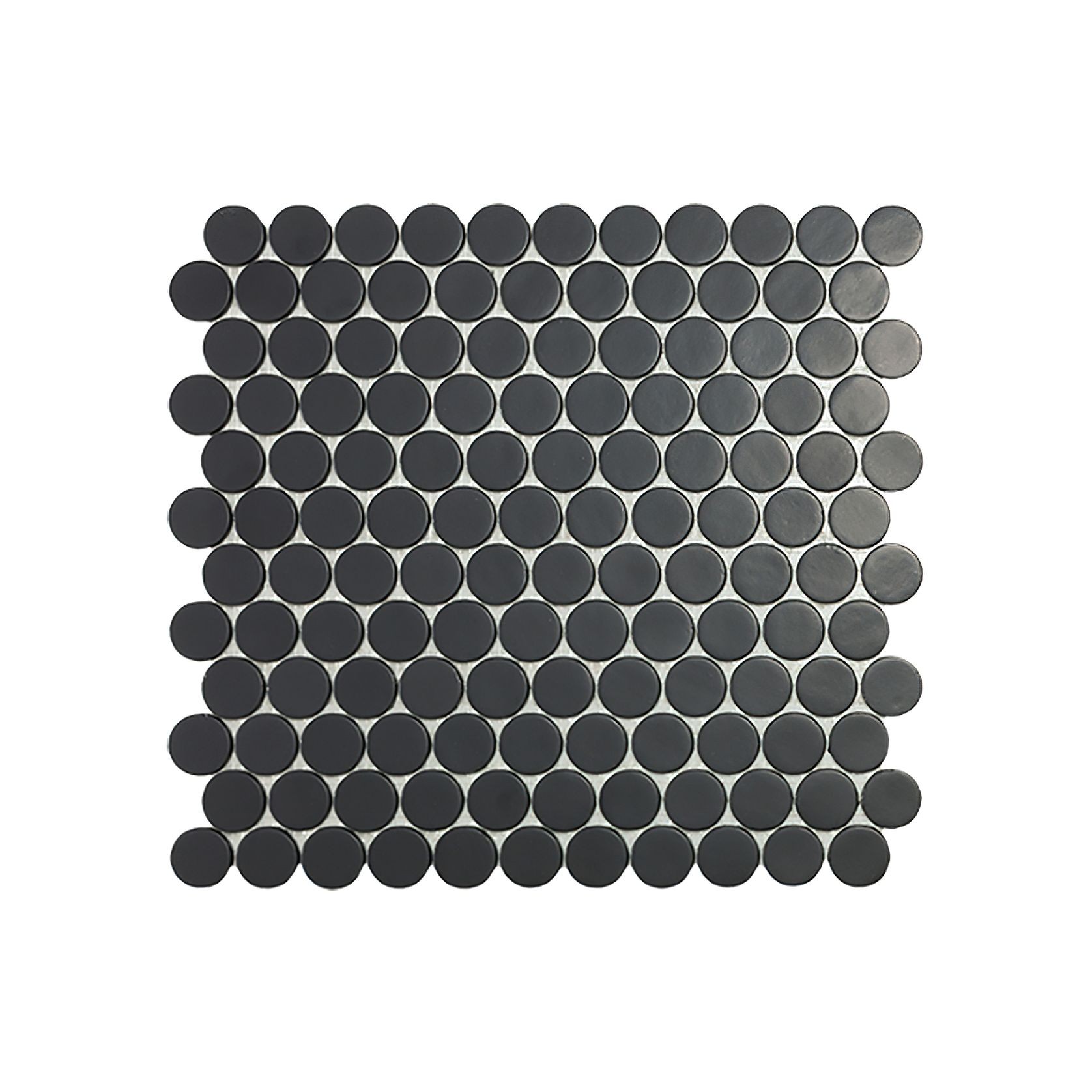 Circle Black Pennyround Mosaic Tile gallery detail image